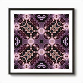 Purple Texture Abstract Mandala Art Print