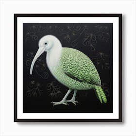 Ohara Koson Inspired Bird Painting Kiwi 3 Square Art Print