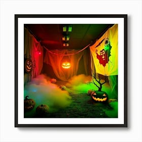 Halloween Haunted House Art Print