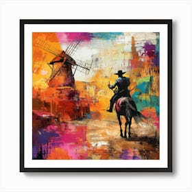 Cowboy On Horseback Poster