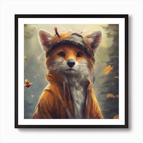 Fox In The Woods Art Print