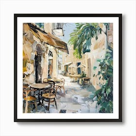 Cafe Street Mallorca Spain Art Print