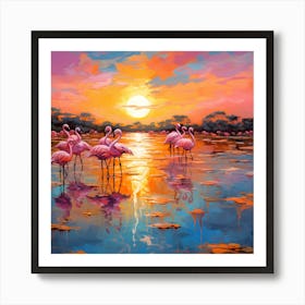 Nature's Grace: Flamingo Whispers Art Print