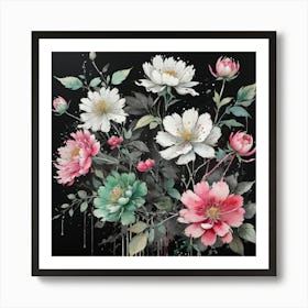 Vibrant floral pattern Art Print