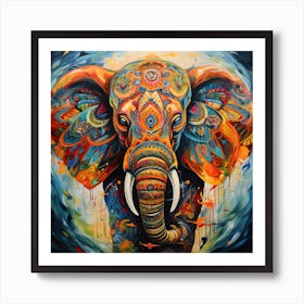 Elephant Series Artjuice By Csaba Fikker 040 Art Print