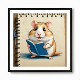 Hamster Reading A Book 11 Art Print