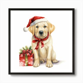 Christmas Labrador Retriever Art Print