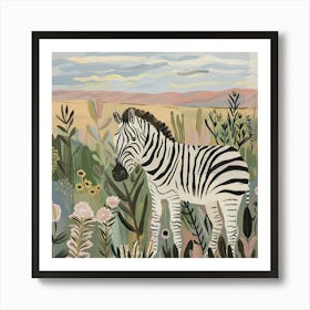 Zebra Pastel Illustration 4 Poster