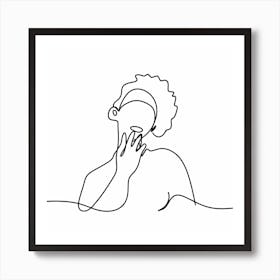 Continuous Line Drawing Of A Woman Art Print