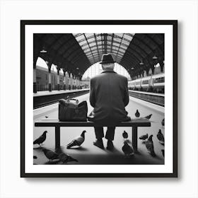 Waiting On My Train To Come In Art Print