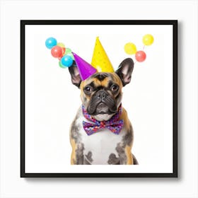 French Bulldog With Party Hat Art Print