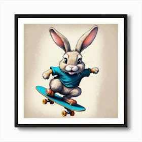 Bunny Skateboarder Art Print