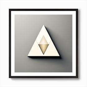 Triangle On A Gray Background Art Print