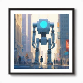 Robot In The City 75 Art Print