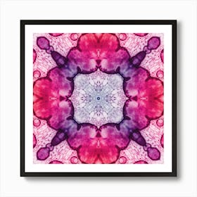 Pink Alcohol Ink Flower Pattern 6 Art Print