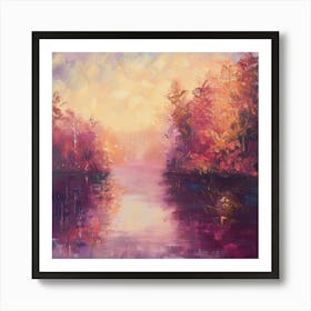 Sunset By The Lake 12 Art Print