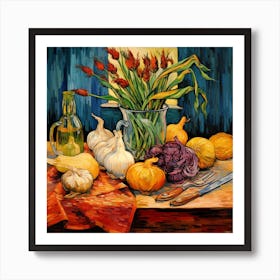 Vegetables In A Vase Art Print