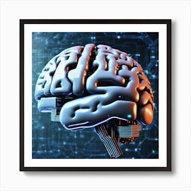 Digital Brain Art Print