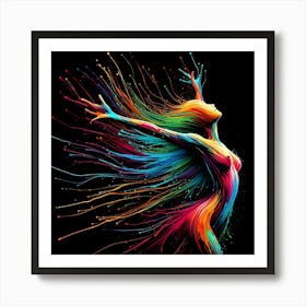 Abstract Colorful Woman Art Print