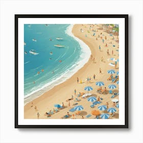 Beach Scene - Beach Stock Videos & Royalty-Free Footage 1 Art Print