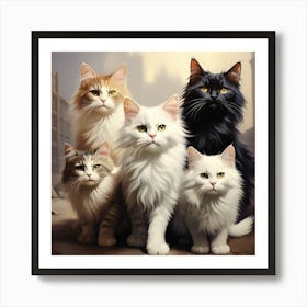 Family Of Cats Art Print