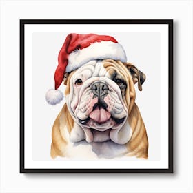 Bulldog Santa Hat 6 Affiche