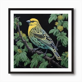 Ohara Koson Inspired Bird Painting Yellowhammer 3 Square Art Print