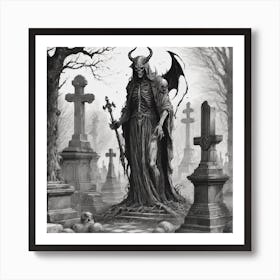 Demon Of The Cemetery Art Print