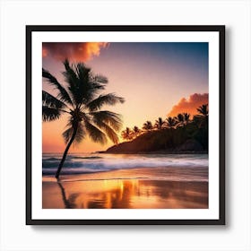Sunset On The Beach 421 Art Print