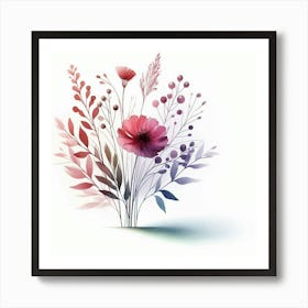 Watercolor Flowers 14 Art Print