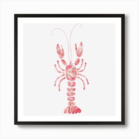 Fun Pink Watercolor Lobster Art Print