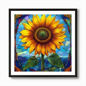 Flowers Stained Glass Sublimation 14 Art Print