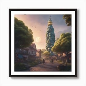 Village In The Sky Art Print