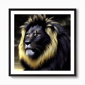 Black Lion  Art Print