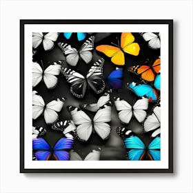 Large Group Of Butterflies Art Print