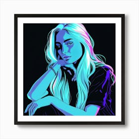 Girl With Long Blonde Hair Art Print