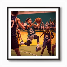 Basketball Player In Action Art Print