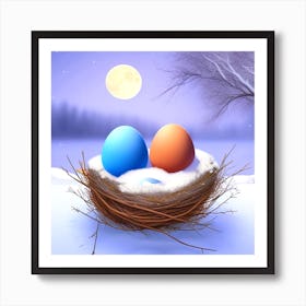 Easter Eggs In A Nest 51 Art Print