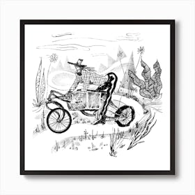 Bike 2 Square Art Print