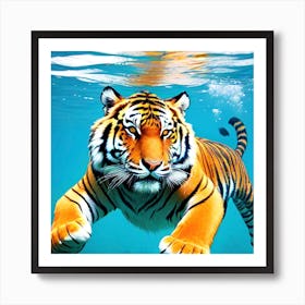 Swimming Tiger Art Print