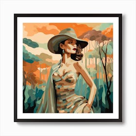 Woman In A Hat 18 Art Print