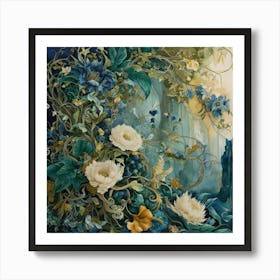 Blue Flower Art Print Art Print