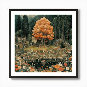 Autumn Fall Landscape Canvas Art Print