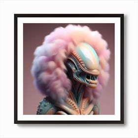 Alien Portrait Pastels 1 Art Print