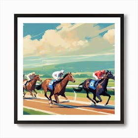 Horse Racing On The Track 1 Art Print