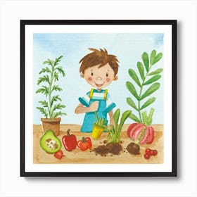 Working with Plants Art Print