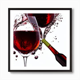 Red Wine Splash Art Print