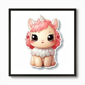 Cute Unicorn Sticker 4 Art Print