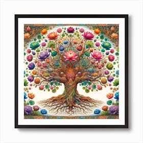 Lotus Tree Of Life 2 Art Print