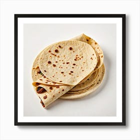 Mexican Tortilla Isolated On White Background 851618864 Art Print